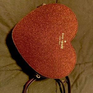 Beautiful like new Kate spade glitter heart purse only used once.